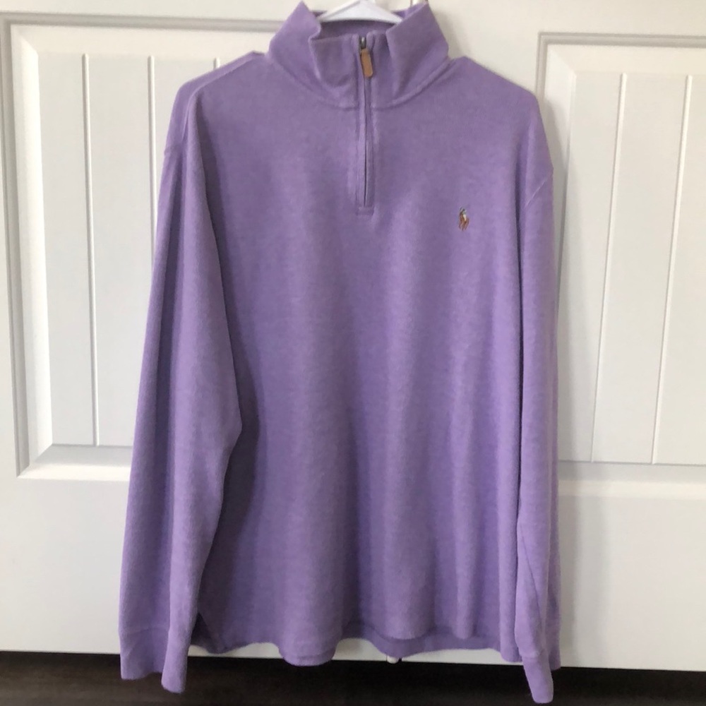 Men’s L Polo Ralph Lauren 1/4 Zip Purple Sweater